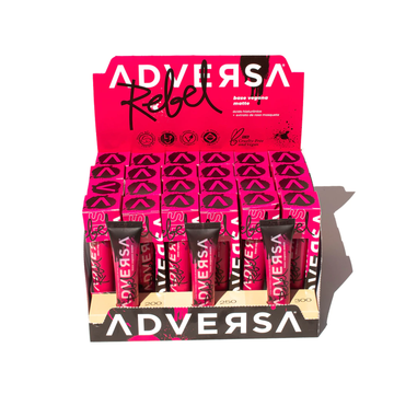 Base Vegana Matte Rebel Adversa – Box com 24 Unidades (Cores 200, 250 e 300)