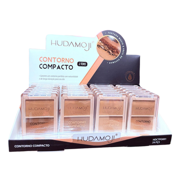 Box Contorno Compacto Longa Duração 2 Tons Hudamoji  - 24 Unidades