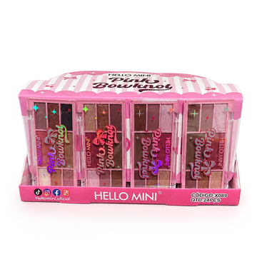 Box Paleta De Sombras Pink Bowknot Hello Mini - 24 Unidades