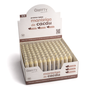 Protetor Labial Manteiga de Cacau Griffty – Box com 100 Unidades
