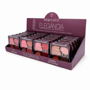 Box Quarteto de Sombras Elegância Mia Make - 24 Unidades