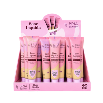 Box Base Líquida Resistente a Água Bria Beauty - 24 Unidades