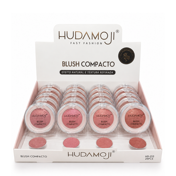 Box Blush Compacto Efeito Natural E Textura Refinada Hudamoji - 24 Unidades