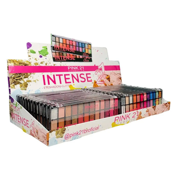 Box Paleta de Sombra Glitter Intense Pink21 Cosmeticos - 24 Unidades