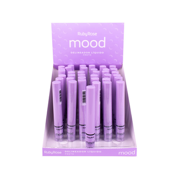 Delineador Líquido Preto Ruby Rose Mood – Box com 12 Unidades