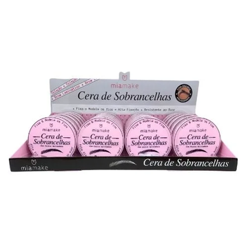 Box C/ 24 Unidades Cera De Sobrancelhas Com Escova Aplicadora Resistente Ao Suor Mia Make