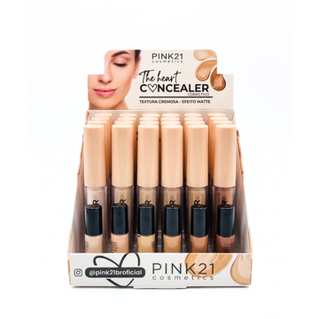 Box Corretivo The Heart Concealer Pink21 Cosmeticos - 24 Unidades