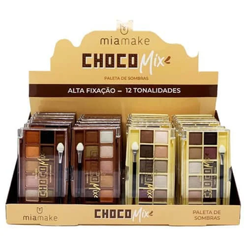 Box Paleta de Sombras Choco Mix Mia Make - 24 Unidades