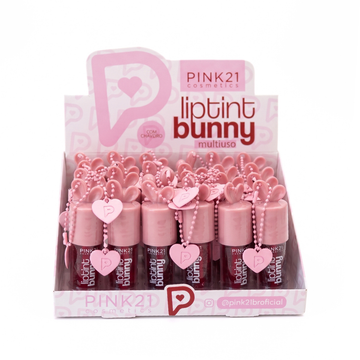 Box Lip Tint Bunny Com Chaveiro Pink21 - 24 Unidades