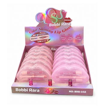 Box Lip Gloss Lip Liner Color Shining Bobbi Rara - 12 Unidades