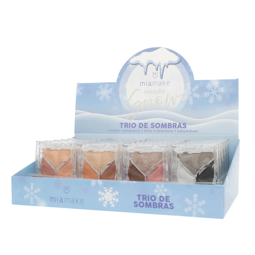 Box Trio de Sombras Coleção Snow Mia Make - 24 Unidades