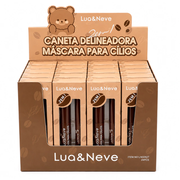 Box Caneta Delineadora + Máscara Para Cílios Lua & Neve - 24 Unidades