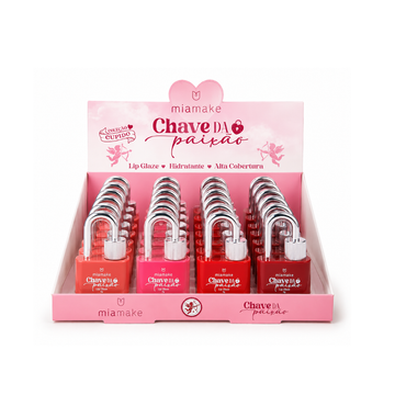 Box Lip Glaze Chave da Paixão Mia Make - 24 Unidades
