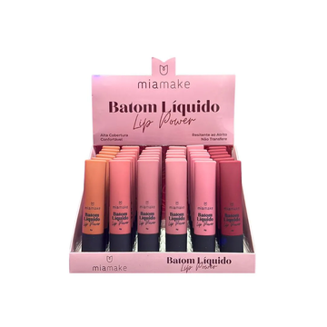 Box Batom Líquido Lip Power Mia Make - 36 Unidades