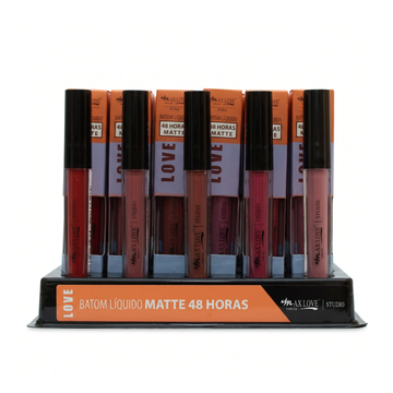 Box Batom Líquido 48h Matte 274 a 279 | Max Love - 48 Unidades