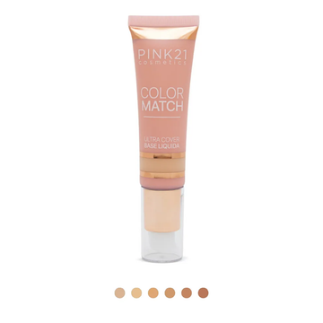 Kit Base Líquida Color Match Pink21 Cosmeticos - 06 Unidades