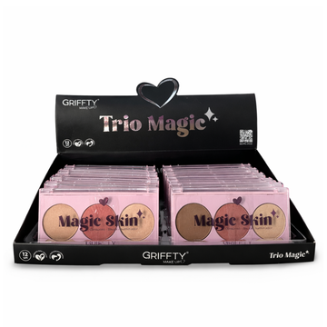 Trio Contorno, Blush e Iluminador Griffty – Box com 12 Unidades
