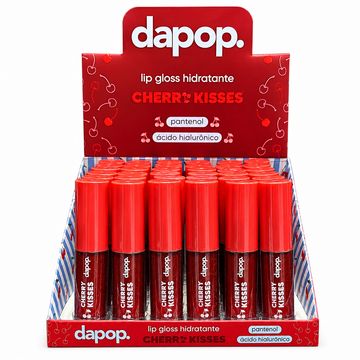 Box Lip Gloss Hidratante Cherry Kisses Dapop - 36 Unidades