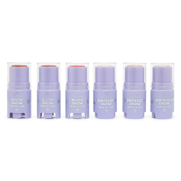 Kit Blush e Iluminador Monte & Use Coleção Snow Mia Make - 06 Unidades