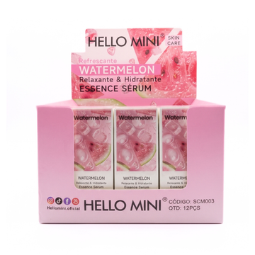 Box Serum Facial Calmante e Hidratante Melancia Hello Mini - 12 Unidades
