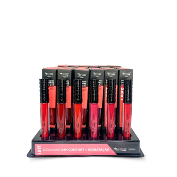 Box - Batom Líquido 24h Confort + Hidratação Efeito Matte | Max Love (Cores 752 a 757 - 48 Unidades