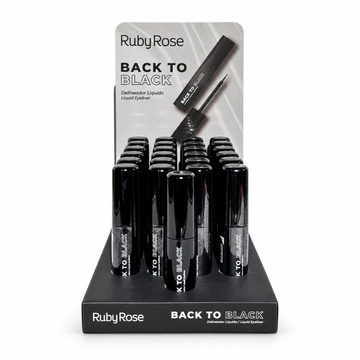 Box Delineador Líquido Back To Black Ruby Rose - 24 Unidades