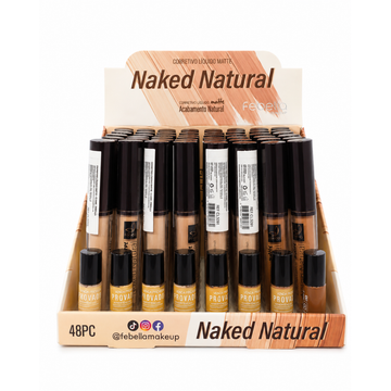 Box Corretivo Liquido Matte Naked Natural Febella - 48 Unidades