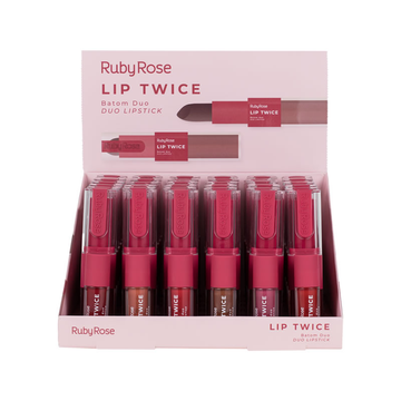 Box Batom Duo Lip Twice Ruby Rose G2 - 36 Unidades