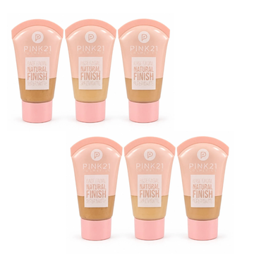 Kit Base Facial Natural Finish Soft Matte Pink21 Cosmeticos - 06 Unidades