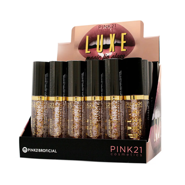 Box Lip Gloss Magic Luxe Pink21 Cosmeticos - 24 Unidades