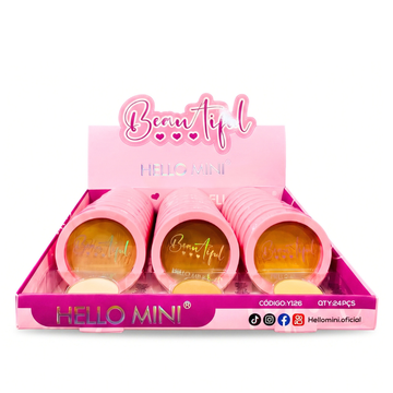 Box Po Facial Compacto Beautiful Hello Mini  - 24 Unidades
