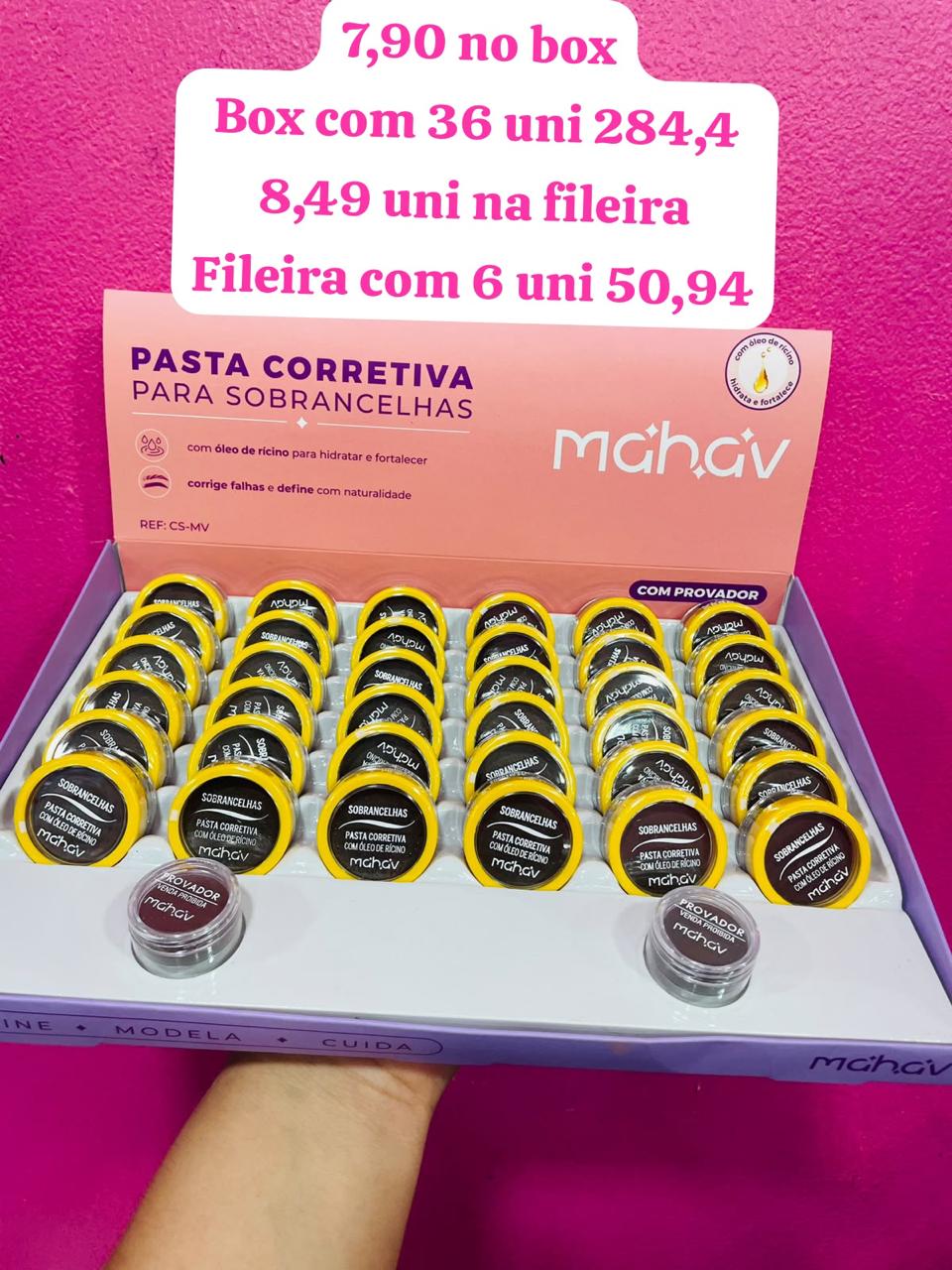 Box c/ 36 Unidades - Pasta Corretivo Com Óleo De Rícino |  Mahav (R$ 5,49)