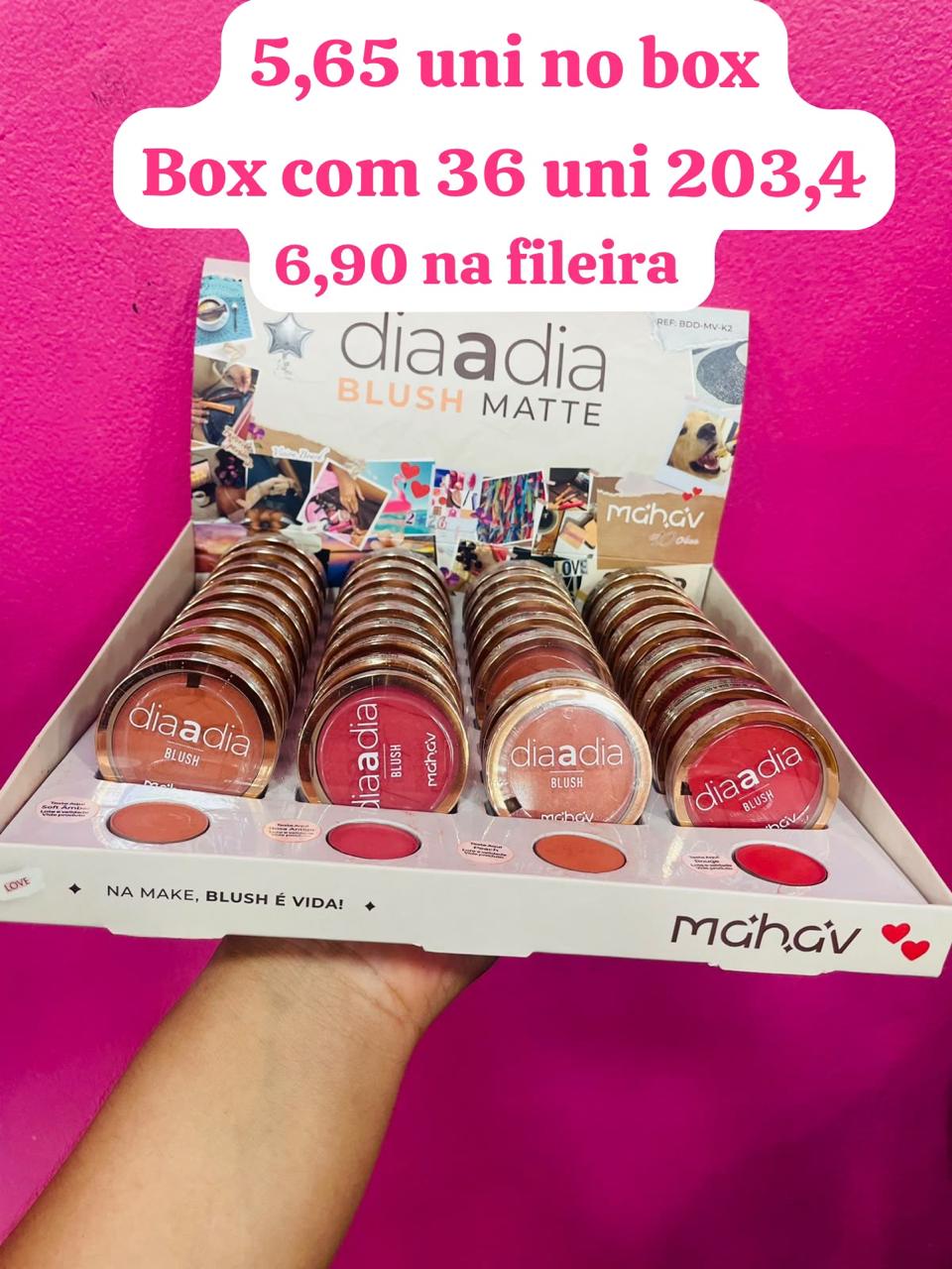 Box Blush Matte Dia a Dia Mahav - 36 Unidades