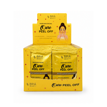Box Máscara Facial Peel Off Bria Beauty Ouro - 60 Unidades