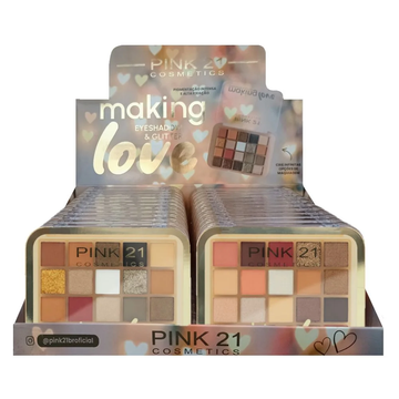 Box Paleta de Sombra Making Pink21 Cosmeticos - 24 Unidades