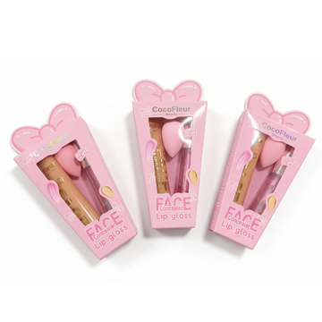 Kit Corretivo + Lip Gloss 2 em 1 Coco Fleur - 03 Unidades