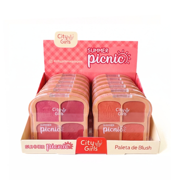 Box Paleta de Blush Summer Picnic City Girls - 12 Unidades