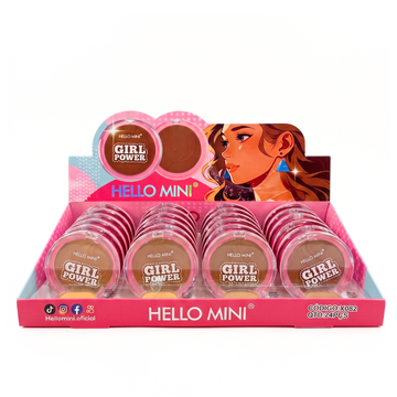 Box Pó Compacto Girl Power Hello Mini - 24 Unidades