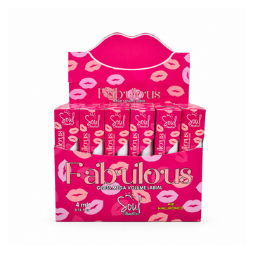 Box Gloss Mega Volume Labial Fabulous Soul Cosmetico - 24 unidades