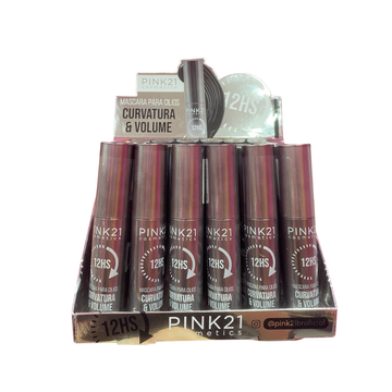 Box Máscara para Cílios 12 horas Pink21 Cosmeticos - 24 Unidades