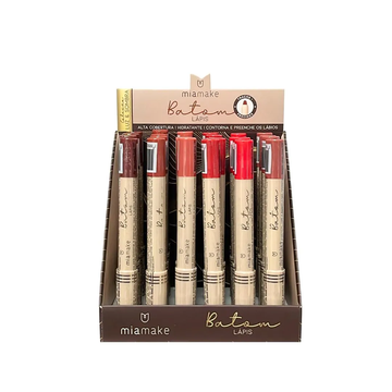 Batom Lápis Mia Make - Box com 24 Unidades