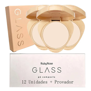 Pó Compacto Facial Glass Ruby Rose – Box com 12 Unidades (GPF10)