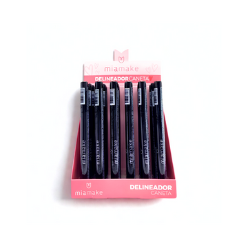 Delineador Caneta Preta Mia Make – Box com 24 Unidades