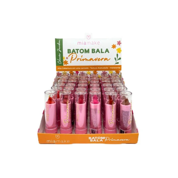Box C/ 36 Unidades Batom Bala Primavera Mia Make R$: 2,90
