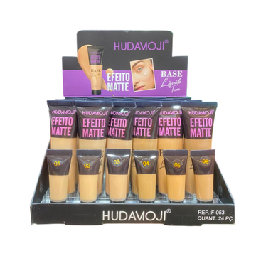 Box Base Líquida Free Efeito Matte Hudamoji - 24 Unidades